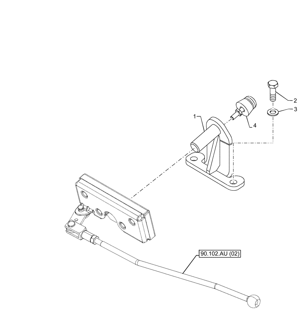 Схема запчастей Case IH FARMALL 95C - (90.102.AU[01]) - VAR - 334216 - HOOD, LOCKING DEVICE (90) - PLATFORM, CAB, BODYWORK AND DECALS