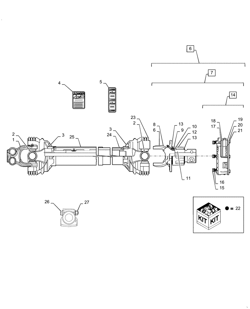 Схема запчастей Case IH DC163 - (31.201.AG[01]) - PTO, W/ CLUTCH (31) - IMPLEMENT POWER TAKE OFF