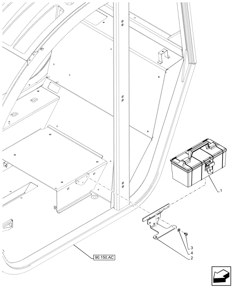 Схема запчастей Case IH FARMLIFT 742 - (88.100.AH[01]) - TOOL BOX (88) - ACCESSORIES