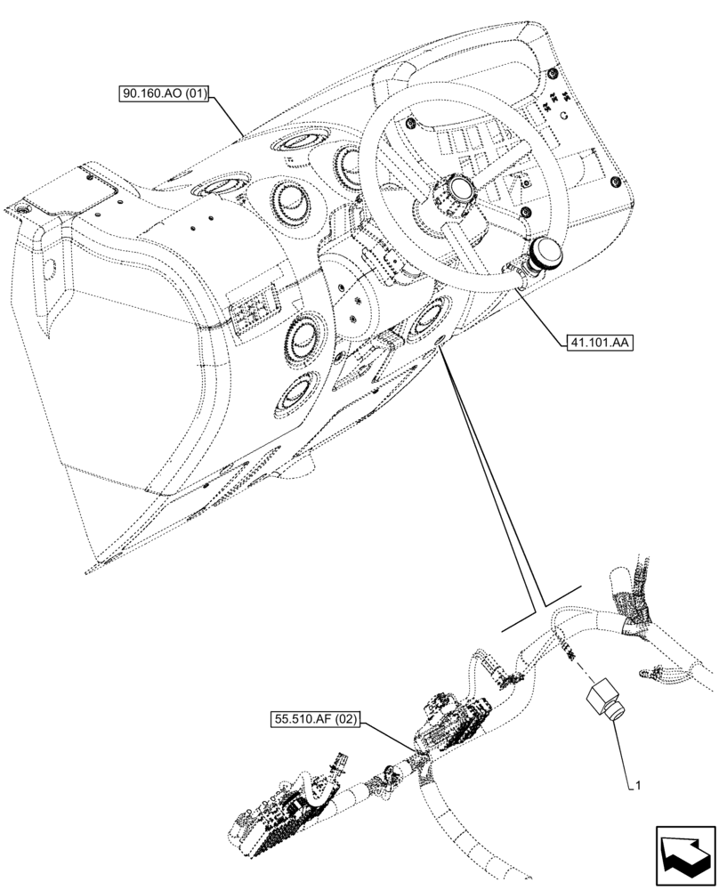 Схема запчастей Case IH FARMLIFT 735 - (55.512.CG) - LOAD MOMENT, SWITCH (55) - ELECTRICAL SYSTEMS