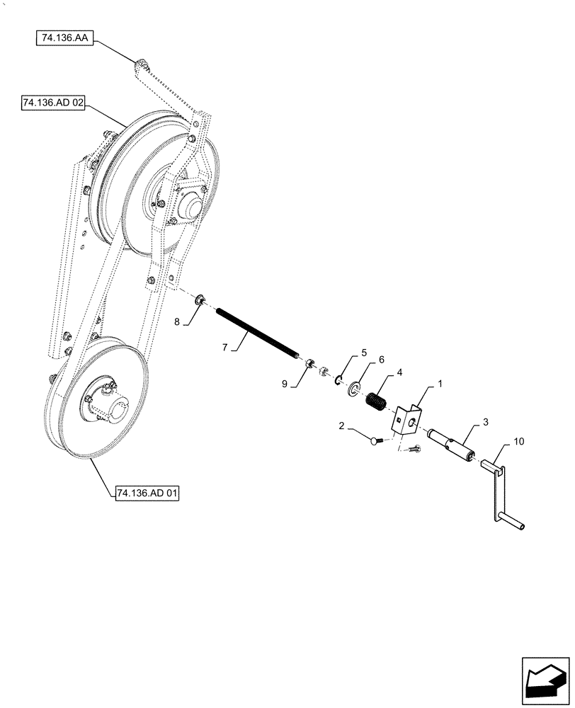 Схема запчастей Case IH AF4088 - (74.136.AQ) - FAN SPEED LIMITER, MANUAL, CLEANING (74) - CLEANING