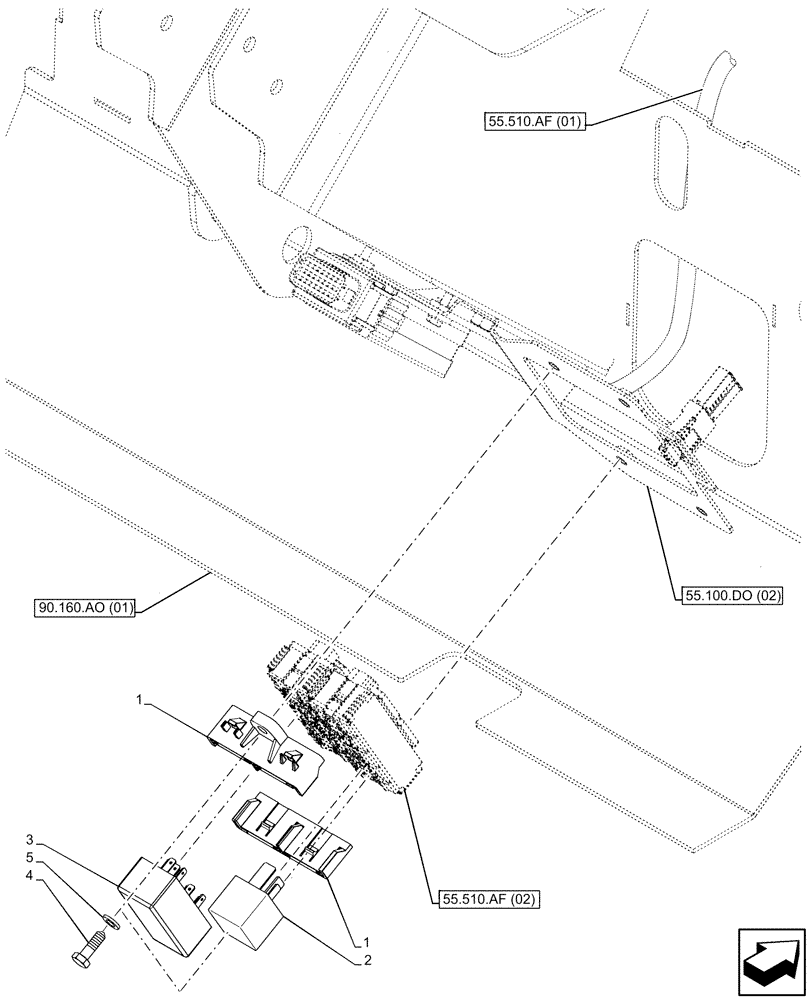 Схема запчастей Case IH FARMLIFT 632 - (55.100.DO[03]) - RELAY, HOLDER (55) - ELECTRICAL SYSTEMS