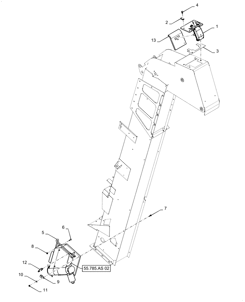 Схема запчастей Case IH 7130 - (55.785.AS[01]) - SENSOR, ELEVATOR, YIELD MONITOR (55) - ELECTRICAL SYSTEMS