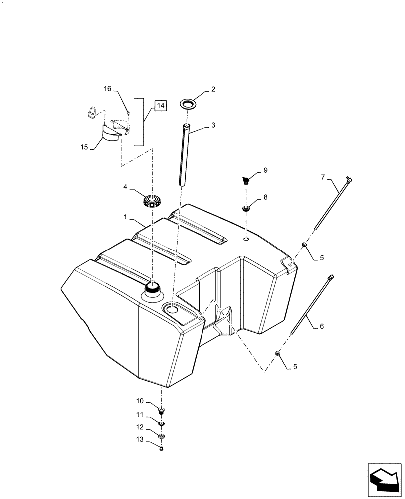 Схема запчастей Case IH AF4077 - (10.216.AI) - FUEL TANK ASSY (10) - ENGINE