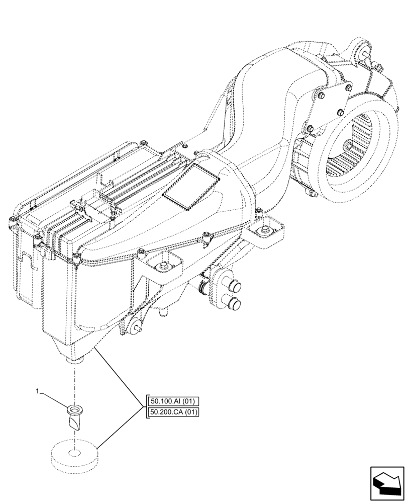 Схема запчастей Case IH FARMLIFT 935 - (50.100.AT) - VAR - 702002, 749193 - CAB, HEATER VALVE (50) - CAB CLIMATE CONTROL