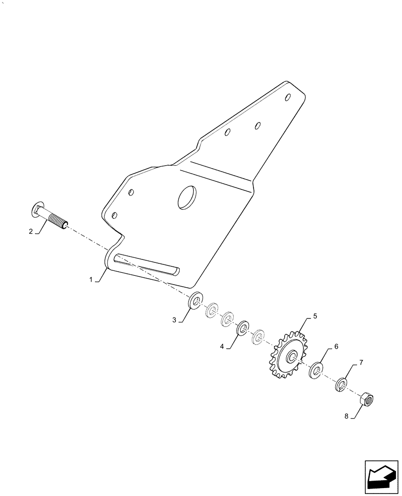 Схема запчастей Case IH AF4088 - (80.175.AO) - SUPPORT ASSY, CROSS AUGER DRIVE, IDLER (80) - CROP STORAGE/UNLOADING