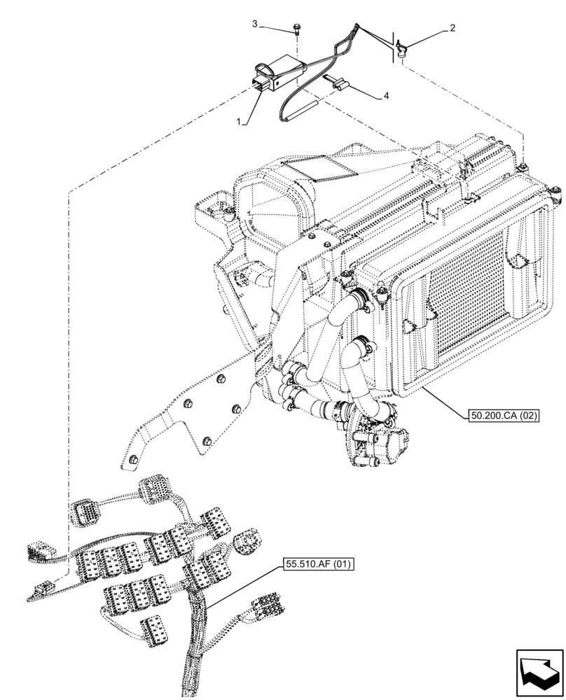 Схема запчастей Case IH FARMLIFT 935 - (55.050.AT) - VAR - 749193 - AIR CONDITIONING, TEMPERATURE SWITCH (55) - ELECTRICAL SYSTEMS