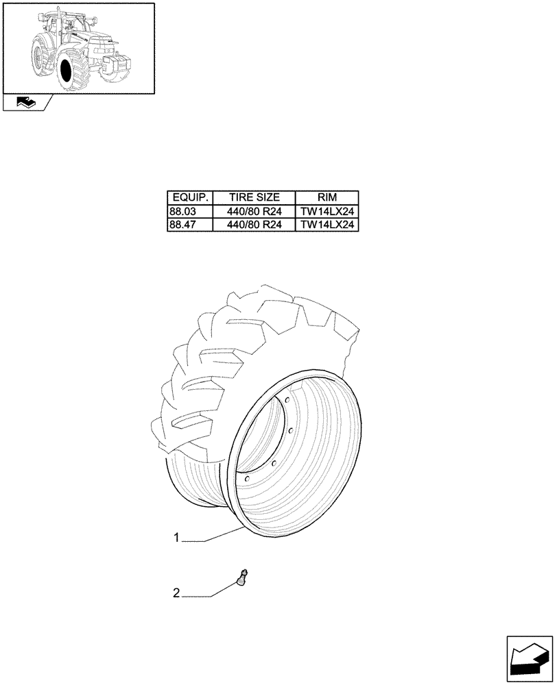 Схема запчастей Case IH MAXXUM 115 - (82.00[09]) - FRONT WHEELS (11) - WHEELS/TRACKS