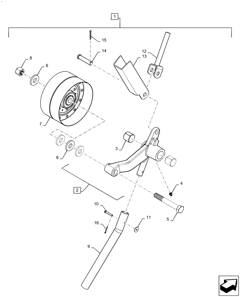 Схема запчастей Case IH AF4088 - (73.210.AB) - LEVER ASSY DRIVE IDLER CHOPPER (73) - RESIDUE HANDLING