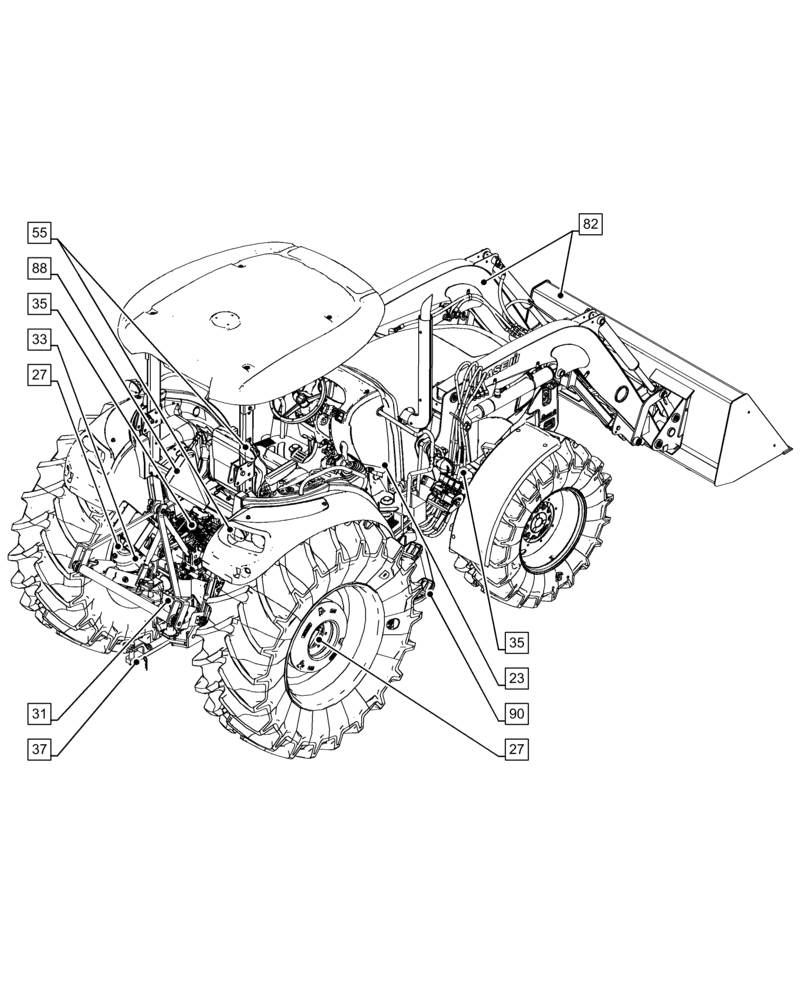 Схема запчастей Case IH FARMALL 95C - (00.000.00[04]) - PICTORIAL INDEX - MAIN SECTIONS (00) - GENERAL & PICTORIAL INDEX