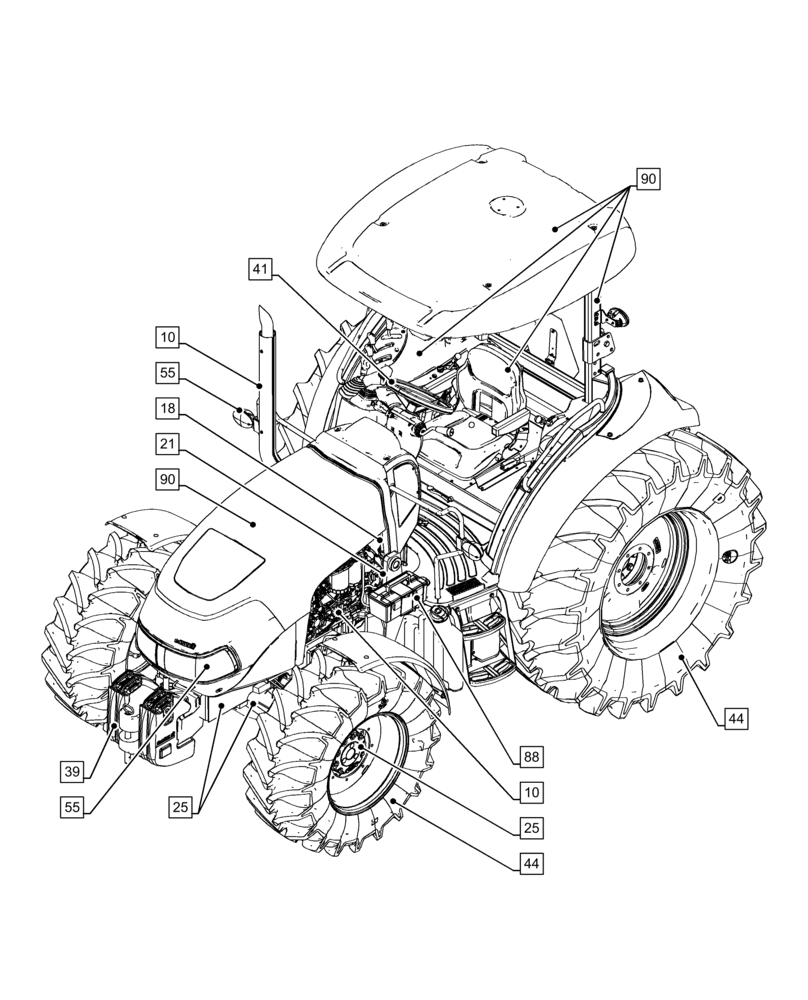 Схема запчастей Case IH FARMALL 95C - (00.000.00[03]) - PICTORIAL INDEX - MAIN SECTIONS (00) - GENERAL & PICTORIAL INDEX