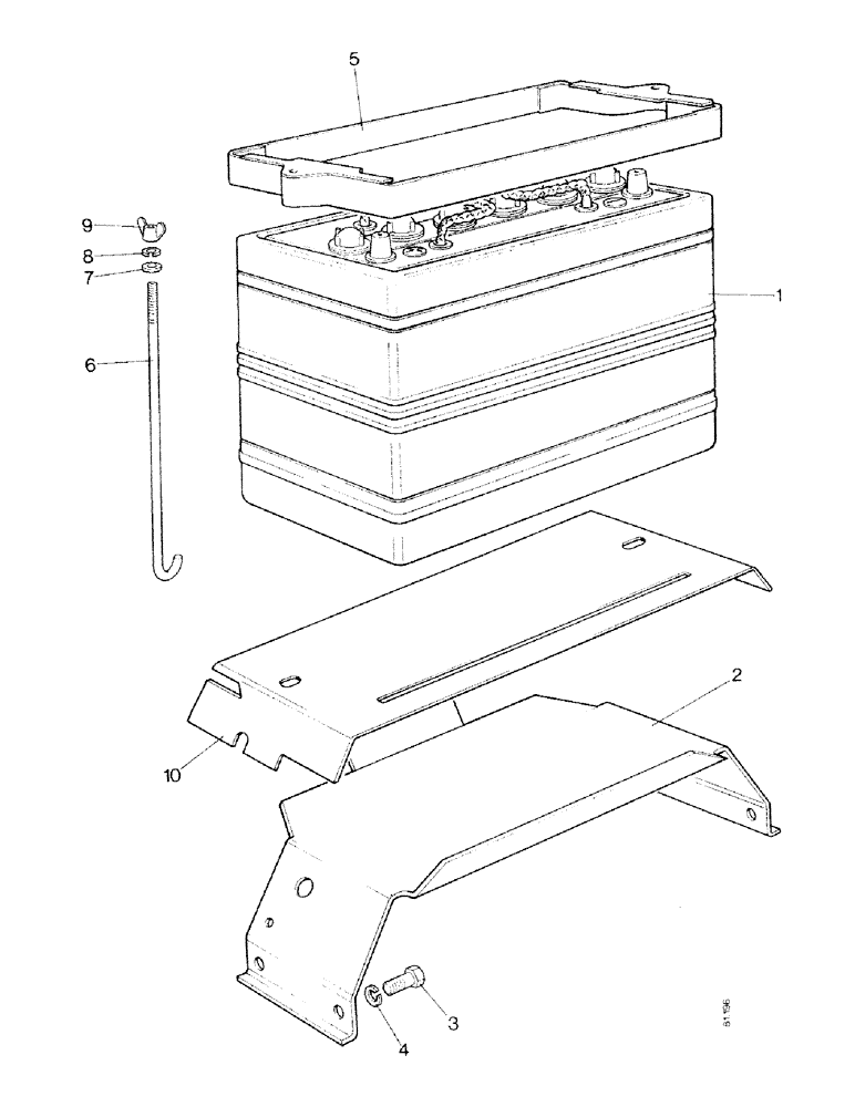 Схема запчастей Case IH 1490 - (S05-1) - BATTERY AND SUPPORT BRACKET (06) - ELECTRICAL SYSTEMS