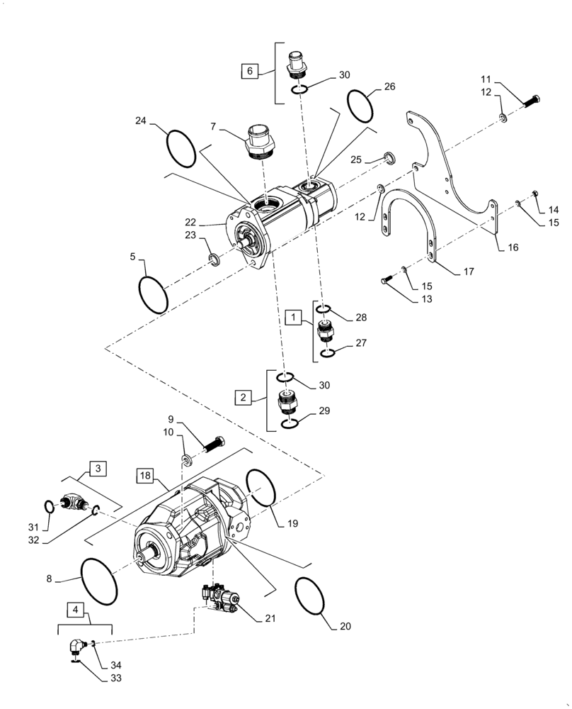 Схема запчастей Case IH STEIGER 500 - (35.106.AD[02]) - STANDARD HYDRAULIC PUMP, 500 SCRAPER, 540 SCRAPER, 550, 580, 600, 620 (35) - HYDRAULIC SYSTEMS