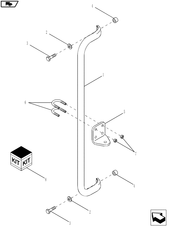 Схема запчастей Case IH MAGNUM 210 - (55.785.03) - MONITOR MOUNTING, CAB A POST (55) - ELECTRICAL SYSTEMS