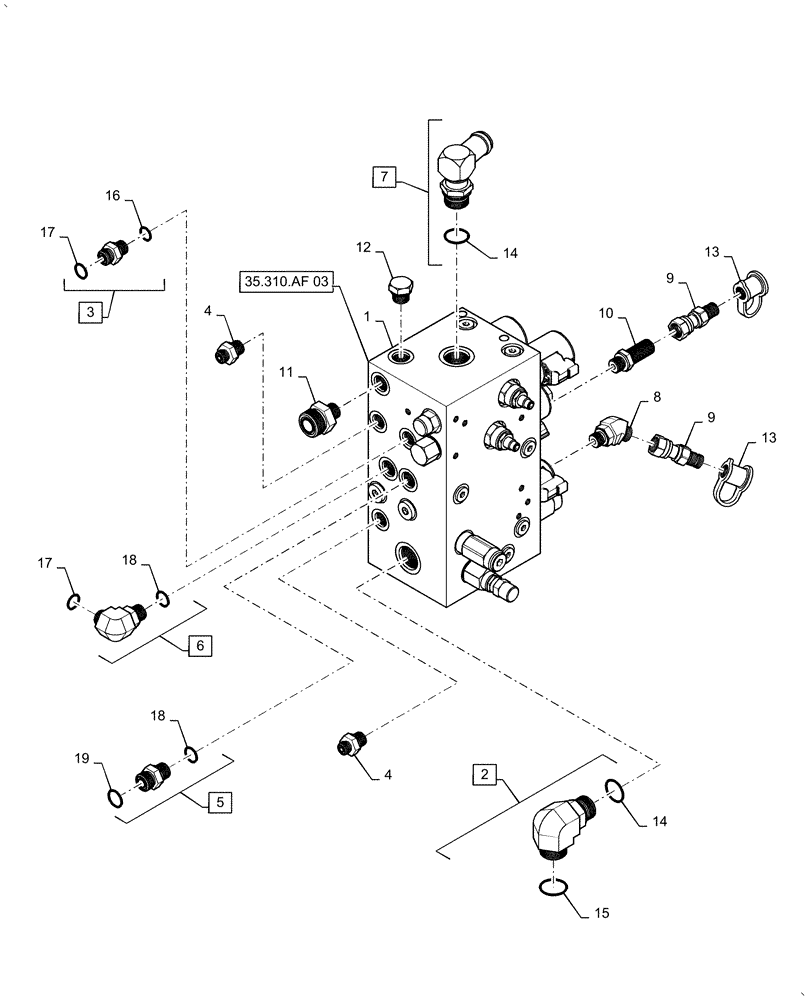 Схема запчастей Case IH AF4077 - (35.310.AF[02]) - HYDRAULIC VALVE, USE FOR 2016 (35) - HYDRAULIC SYSTEMS