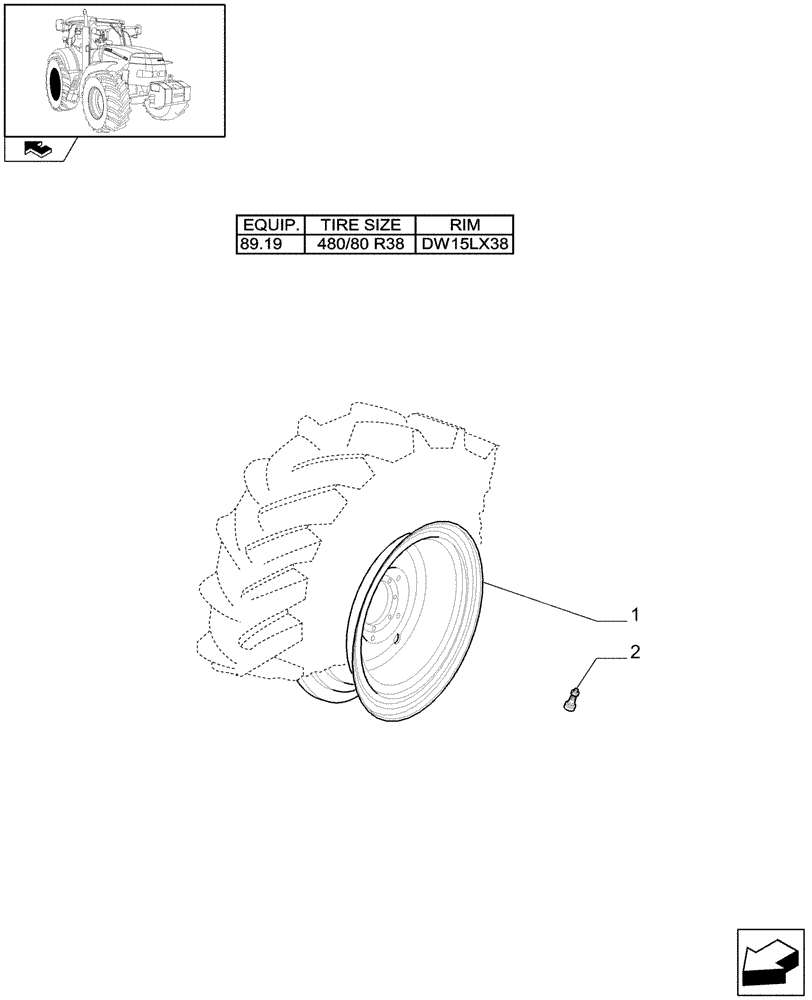 Схема запчастей Case IH MAXXUM 115 - (83.00[10]) - REAR WHEELS (11) - WHEELS/TRACKS