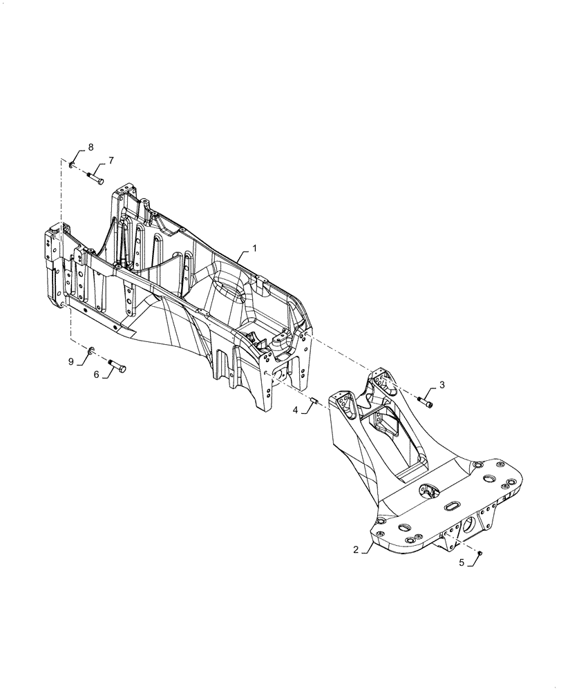 Схема запчастей Case IH MAGNUM 2654 - (39.100.AY[01]) - VAR- 420224, 429286 - MAIN FRAME AND FRAME EXTENSION - CL 4.5, 4.75 (39) - FRAMES AND BALLASTING