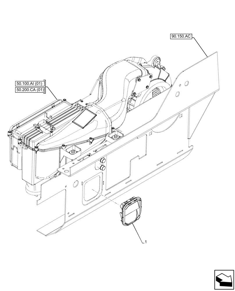 Схема запчастей Case IH FARMLIFT 742 - (50.104.AP) - VAR - 702002, 749193 - CAB, HEATER, EXHAUST VALVE (50) - CAB CLIMATE CONTROL