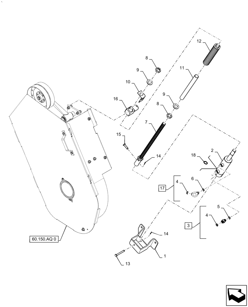 Схема запчастей Case IH AF4077 - (60.150.AQ[02]) - FEEDER DRIVE, ASSY WITH OUT ROCK TRAP, USE FOR 2016 (60) - PRODUCT FEEDING