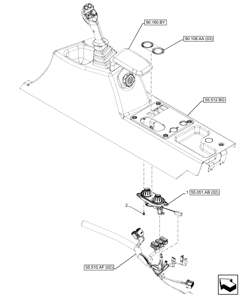 Схема запчастей Case IH FARMLIFT 935 - (55.051.AB[01]) - VAR - 702002 - HEATER, SWITCH (55) - ELECTRICAL SYSTEMS