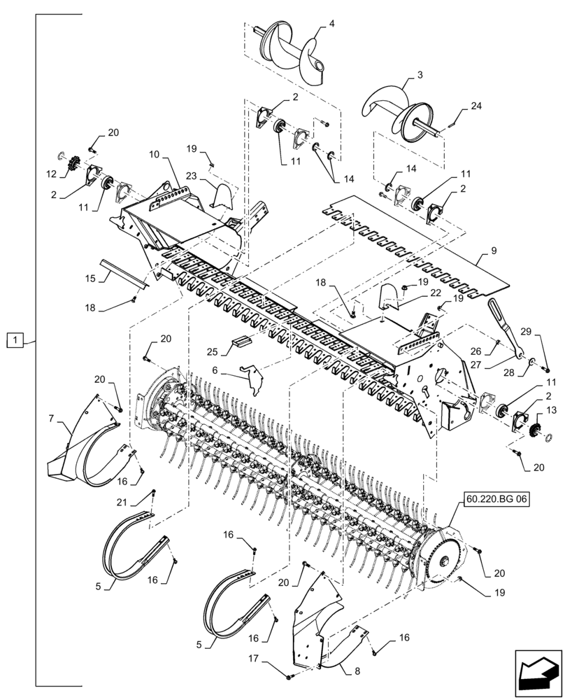 Схема запчастей Case IH RB465 - (60.220.BD[07]) - VAR - 726918 - 1.8M NON ROTOR PICKUP ASSEMBLY (60) - PRODUCT FEEDING