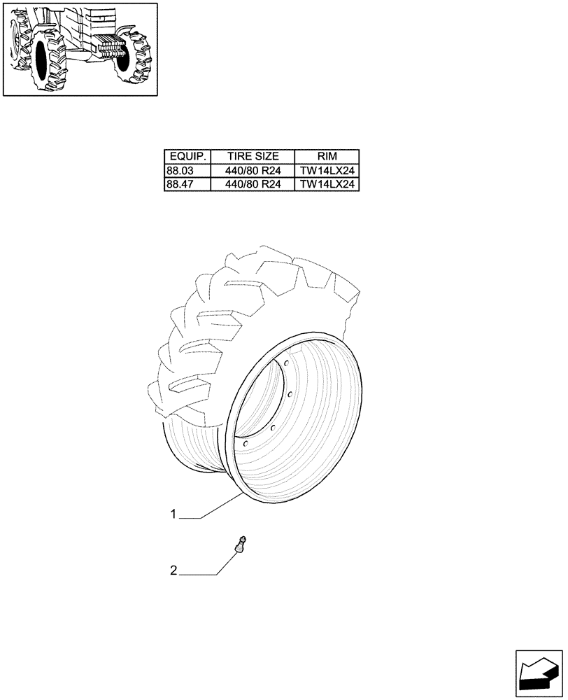 Схема запчастей Case IH MAXXUM 100 - (82.00[06]) - 4WD DRIVING WHEELS (11) - WHEELS/TRACKS