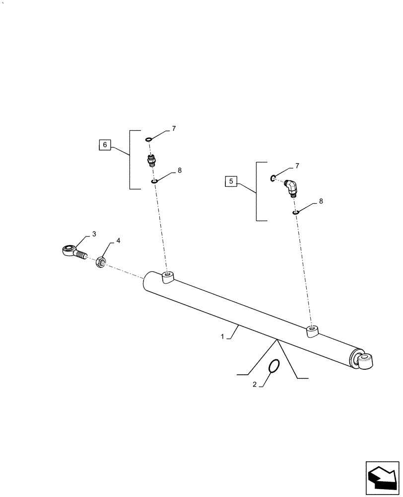 Схема запчастей Case IH AF4077 - (35.440.AC) - CYLINDER ASSY, UNLOADER SWING (35) - HYDRAULIC SYSTEMS