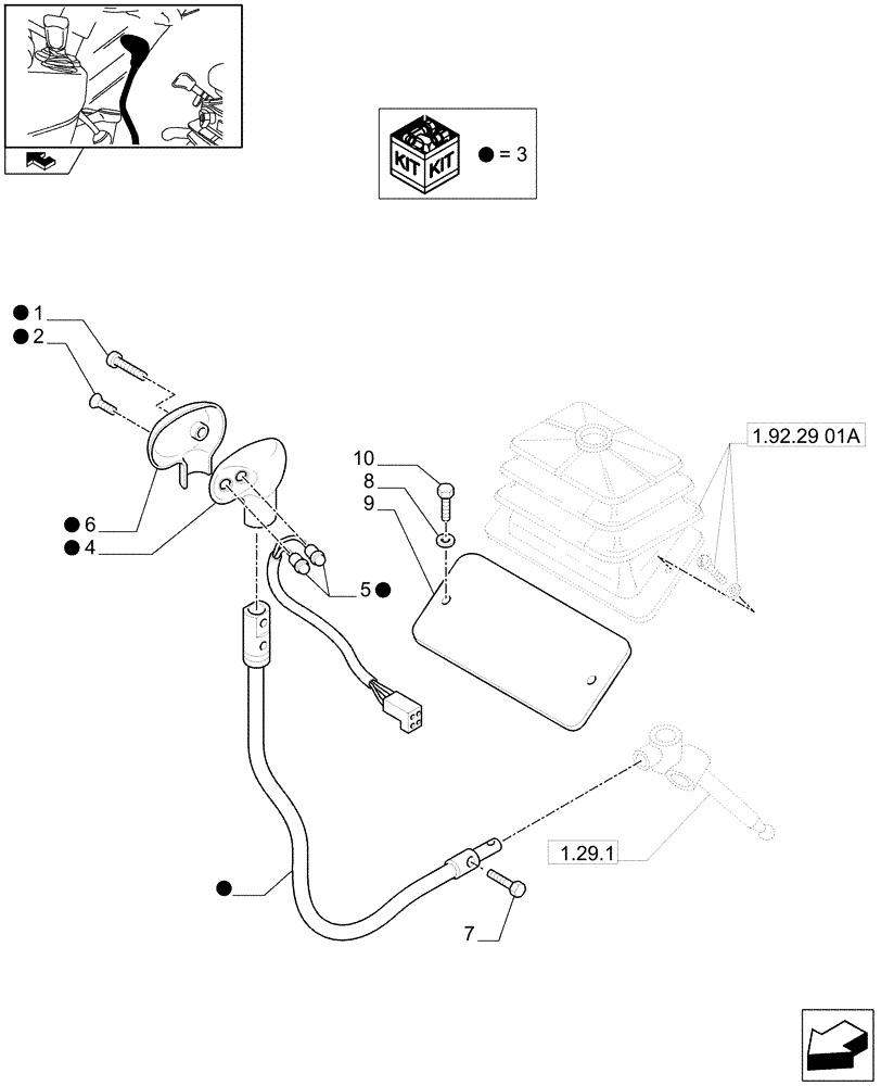 Схема запчастей Case IH FARMALL 85N - (1.92.29/02[02B]) - 32X16 HI-LO AND POWER SHUTTLE TRANSMISSION - CONTROLS - W/CAB - D7204 (VAR.330275-331275 / 743510) (10) - OPERATORS PLATFORM/CAB