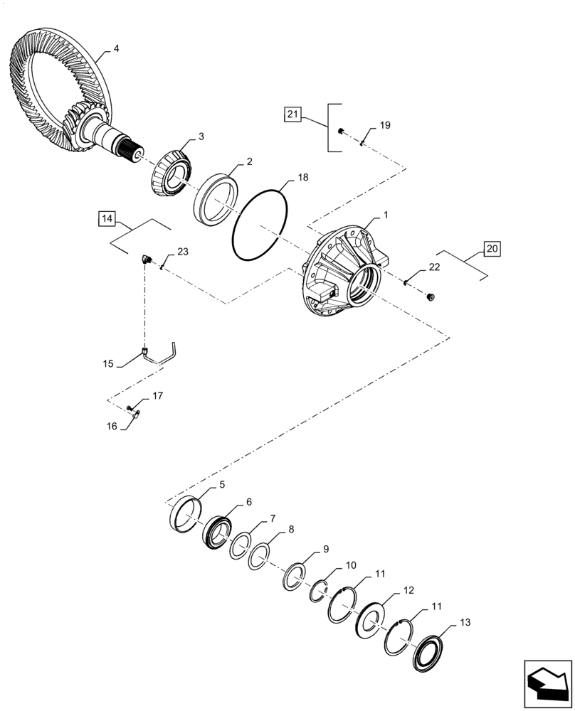 Схема запчастей Case IH STEIGER 500 - (25.102.AB) - FRONT PINION SHAFT (25) - FRONT AXLE SYSTEM