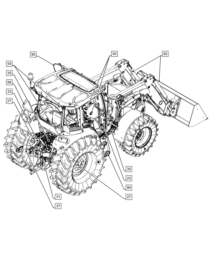 Схема запчастей Case IH FARMALL 95C - (00.000.00[02]) - PICTORIAL INDEX - MAIN SECTIONS (00) - GENERAL & PICTORIAL INDEX