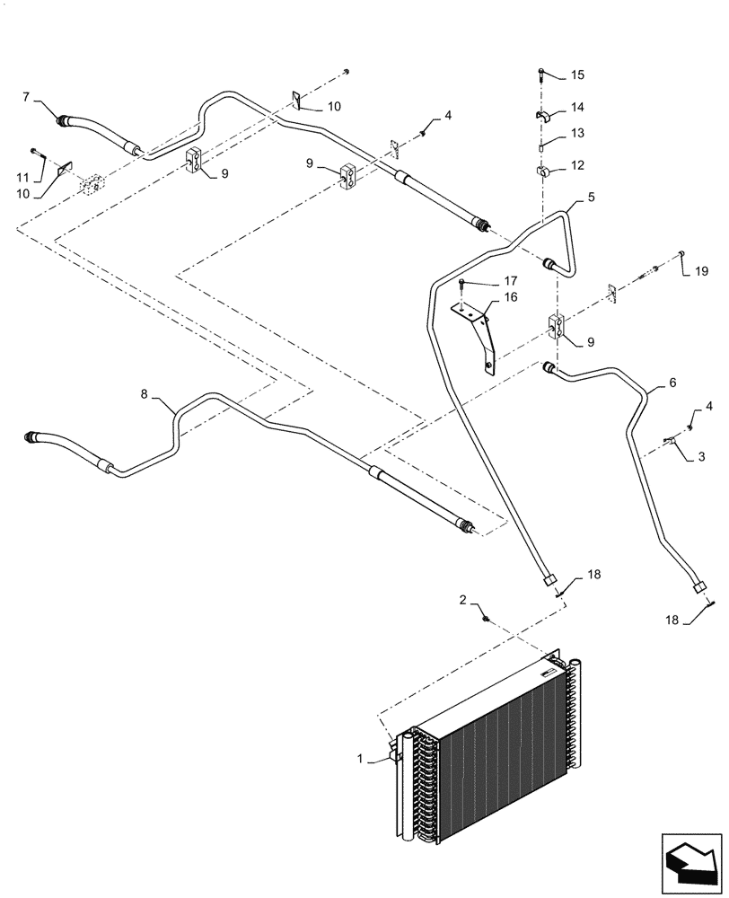 Схема запчастей Case IH MAGNUM 340 - (35.300.AB[01]) - OIL COOLER AND PLUMBING - PST (35) - HYDRAULIC SYSTEMS