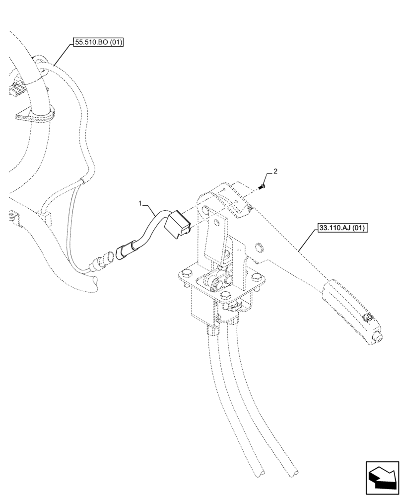 Схема запчастей Case IH FARMALL 95C - (55.031.AF) - VAR - 392315 - HAND BRAKE, SWITCH, W/O CAB, HI-LO (55) - ELECTRICAL SYSTEMS