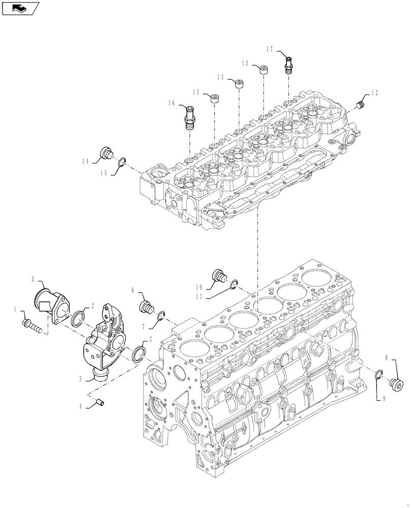 Схема запчастей Case IH 3330 - (10.402.03) - ENGINE COOLING SYSTEM (10) - ENGINE