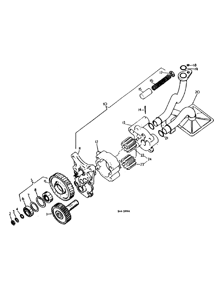 Схема запчастей Case IH 684 - (12-49) - POWER, LUBRICATING OIL PUMP Power