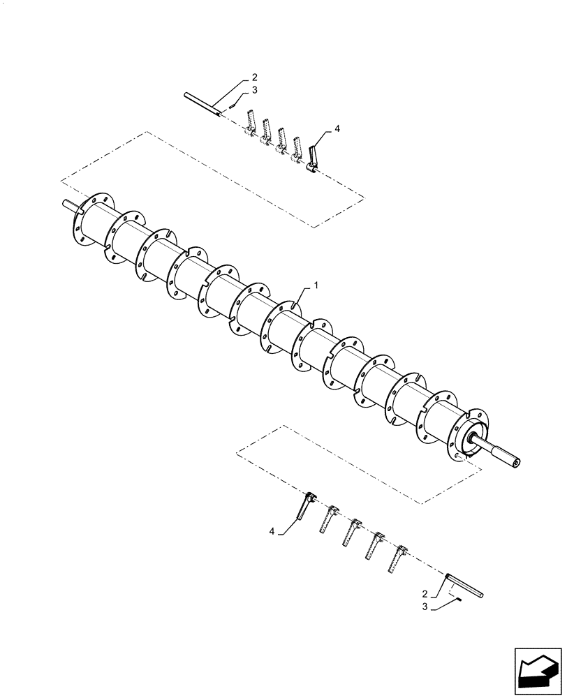 Схема запчастей Case IH DC163 - (60.630.AB) - ROTOR, ASSY, 125IN (60) - PRODUCT FEEDING