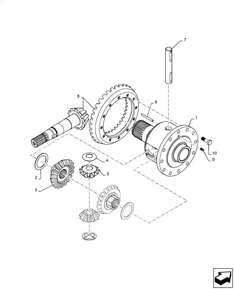 Схема запчастей Case IH MAGNUM 200 - (25.102.AD[02]) - VAR - 429327 - DIFFERENTIAL ASSY - CL 4 (25) - FRONT AXLE SYSTEM