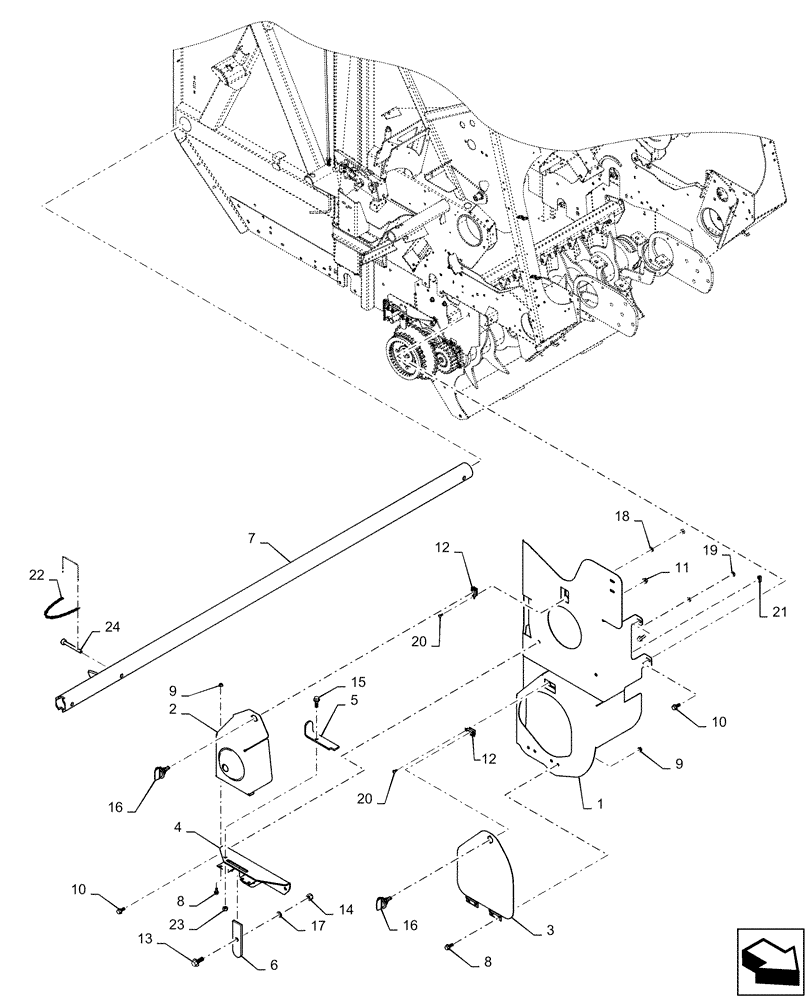 Схема запчастей Case IH RB465 - (60.260.BL[08]) - VAR - 726574 - ROTOR, MANUAL REVERSER (60) - PRODUCT FEEDING