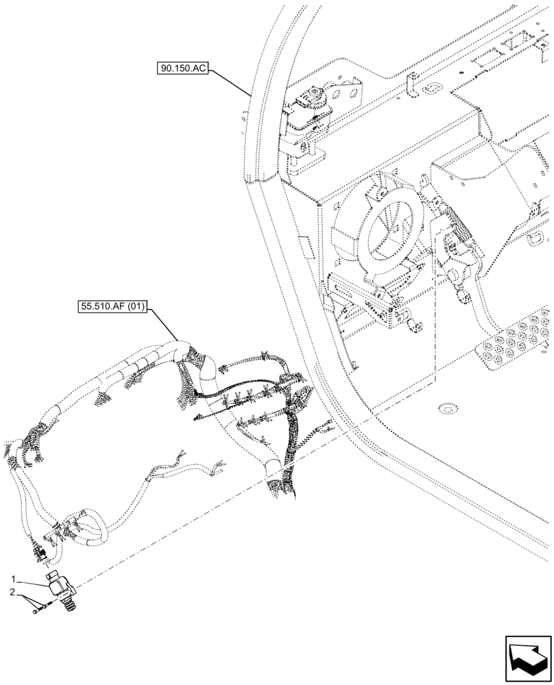 Схема запчастей Case IH FARMLIFT 742 - (55.405.CW) - BRAKE, LIGHT SWITCH (55) - ELECTRICAL SYSTEMS