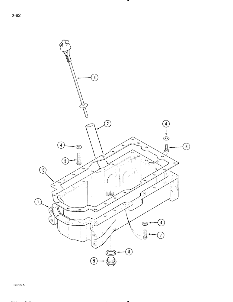 Схема запчастей Case IH 695 - (2-62) - OIL PAN (02) - ENGINE