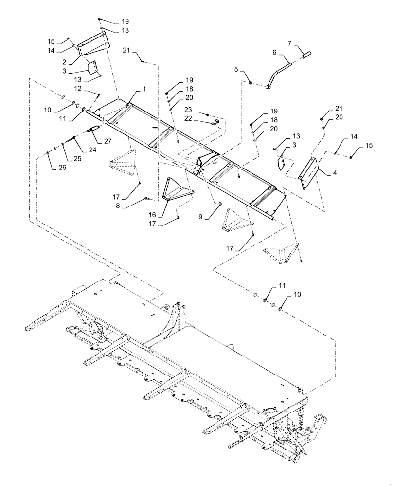 Схема запчастей Case IH DC133 - (60.620.AH[02]) - SWATHGATE, ASSY, ROLL (60) - PRODUCT FEEDING