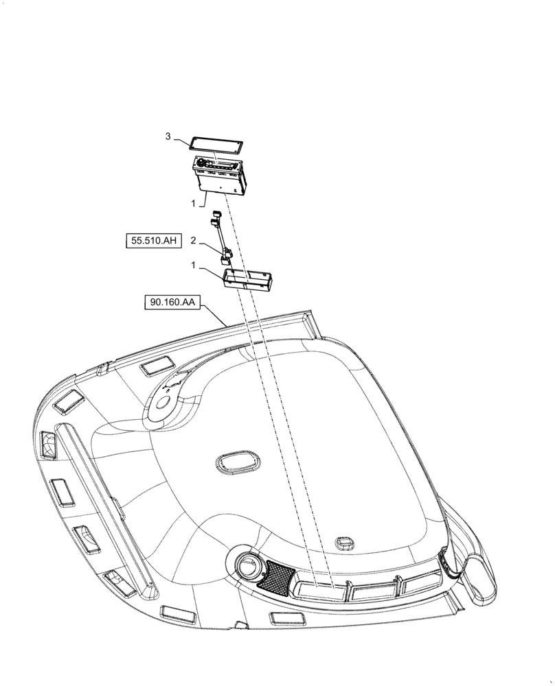 Схема запчастей Case IH WD1904 - (55.512.AA[03]) - RADIO (55) - ELECTRICAL SYSTEMS