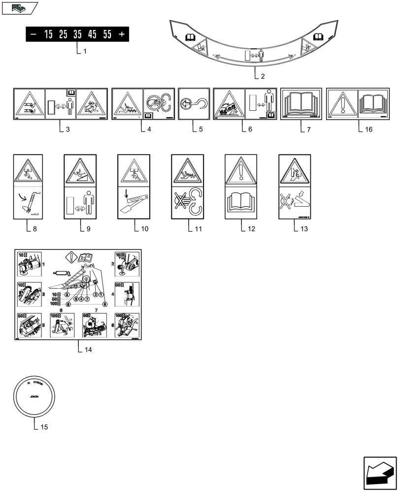 Схема запчастей Case IH 4412F-30 - (90.108.020) - SAFETY DECALS (90) - PLATFORM, CAB, BODYWORK AND DECALS