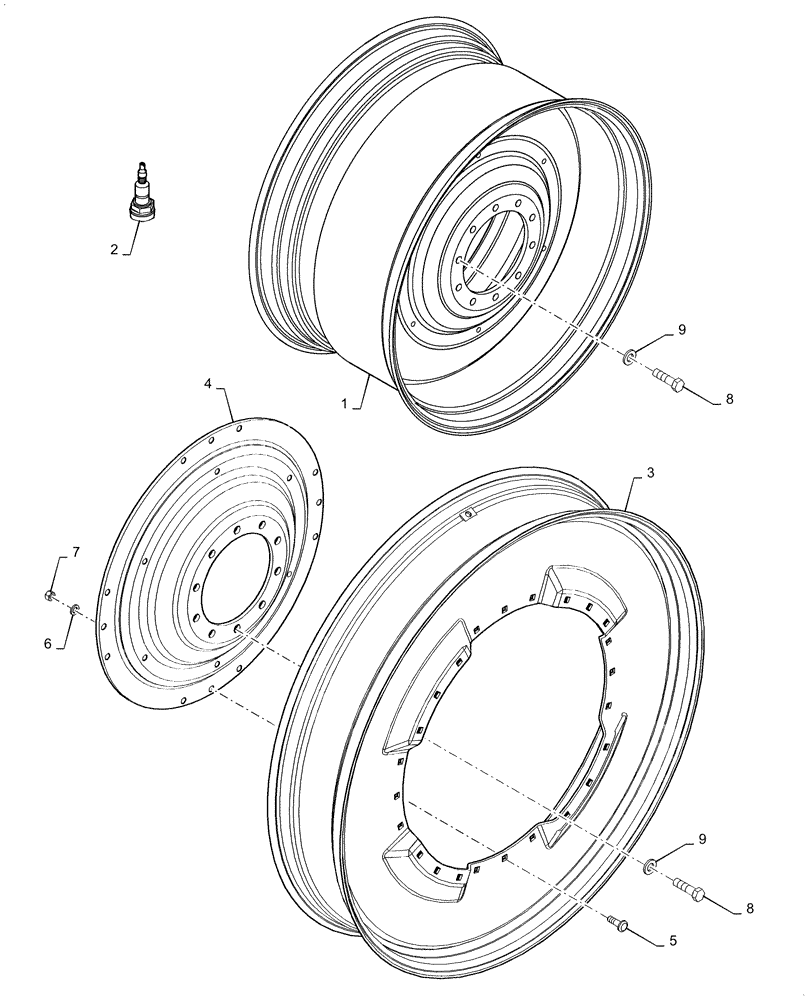 Схема запчастей Case IH MAGNUM 220 - (44.520.AB[01]) - WHEEL, REAR (44) - WHEELS