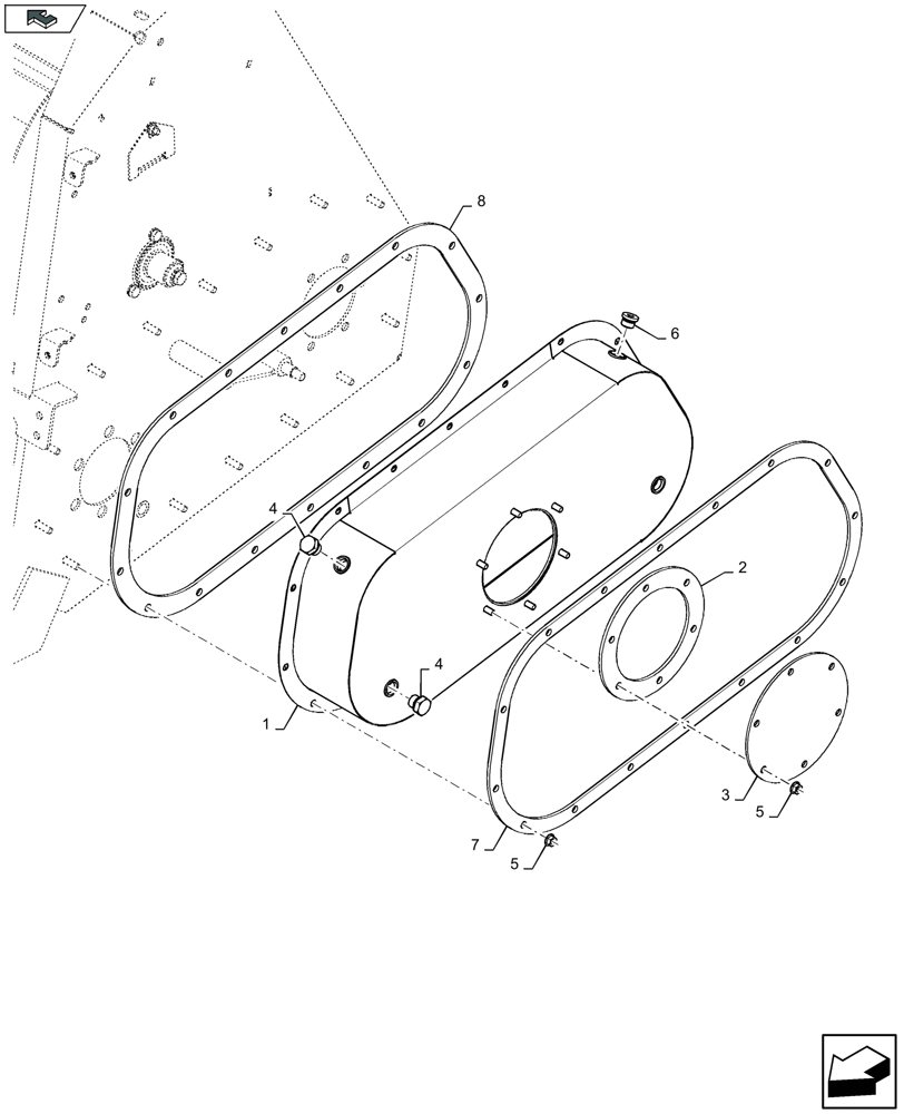 Схема запчастей Case IH 4412F-30 - (58.208.080) - HEADER DRIVE SHIELDING, LH & RH (58) - ATTACHMENTS/HEADERS