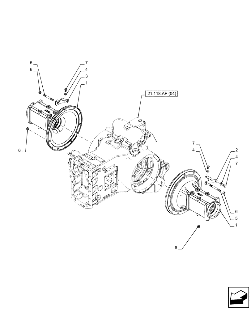 Схема запчастей Case IH PUMA 185 - (27.120.AI[01]) - VAR - 391158, 391159, 758052, 758053, 758054 - FINAL DRIVE HOUSING, POWERSHIFT (27) - REAR AXLE SYSTEM