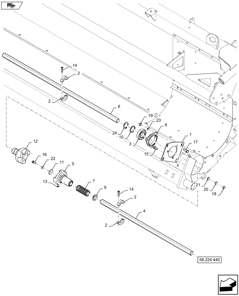 Схема запчастей Case IH 4408F-30 - (58.224.460) - ROW UNIT DRIVES, LH & RH (58) - ATTACHMENTS/HEADERS