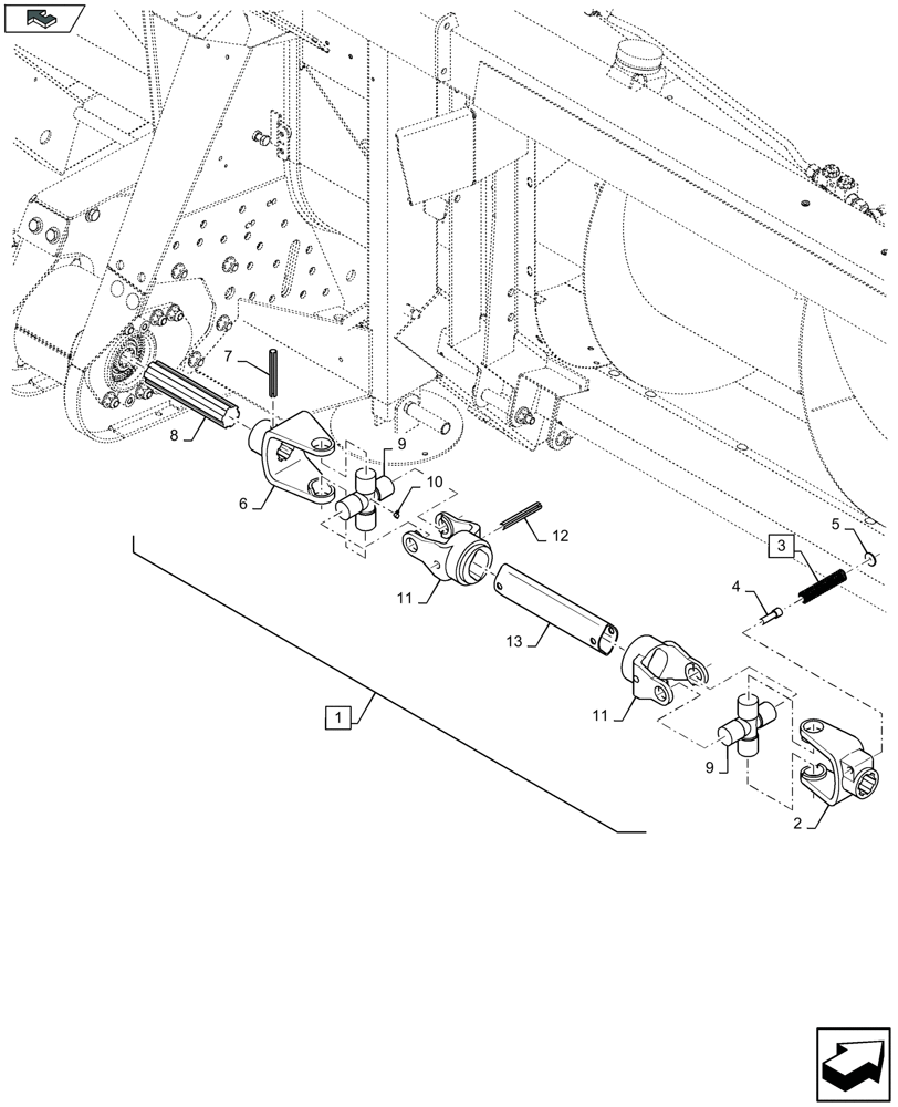 Схема запчастей Case IH 4408F-30 - (58.100.230) - POWER TAKE-OFF FOR 6 TOOTH SPLINE - C697 (58) - ATTACHMENTS/HEADERS