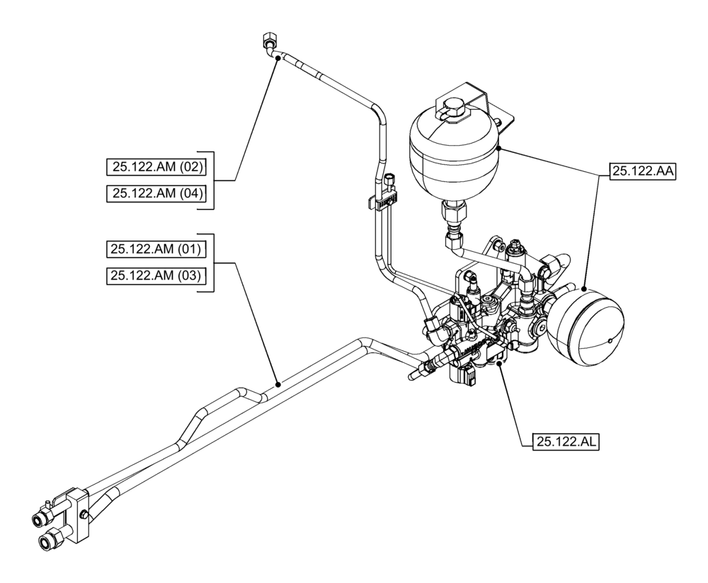 Схема запчастей Case IH PUMA 150 - (00.000.25[05]) - PICTORIAL INDEX - FRONT AXLE SYSTEM (00) - GENERAL & PICTORIAL INDEX