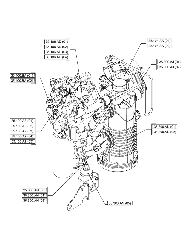 Схема запчастей Case IH PUMA 150 - (00.000.35[01]) - PICTORIAL INDEX - HYDRAULIC SYSTEMS (00) - GENERAL & PICTORIAL INDEX