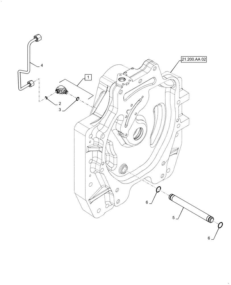 Схема запчастей Case IH MAGNUM 200 - (21.105.BL[01]) - TRANSMISSION, DROP BOX, LUBRICATION LINES - BSN ZERH08099 (21) - TRANSMISSION